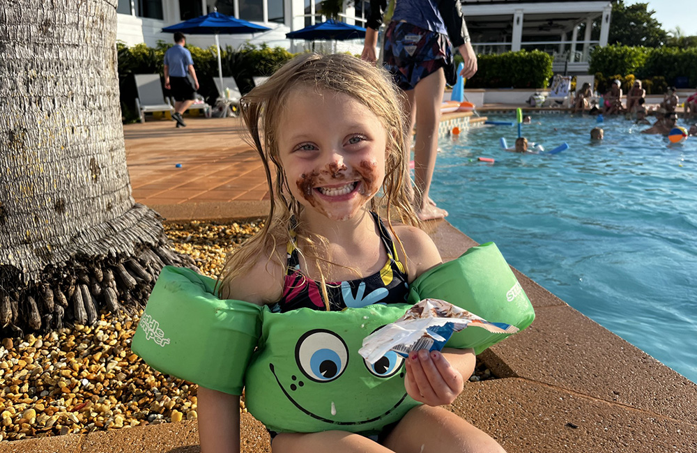 girl at pool