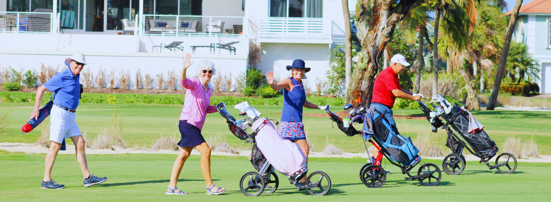 golfers on course